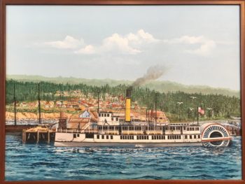 Telegraph Ferry Painting by Hal Williamson