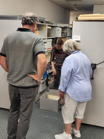 Going through the records in the Research Center.