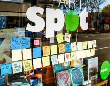 Art Spot window during the Pandemic